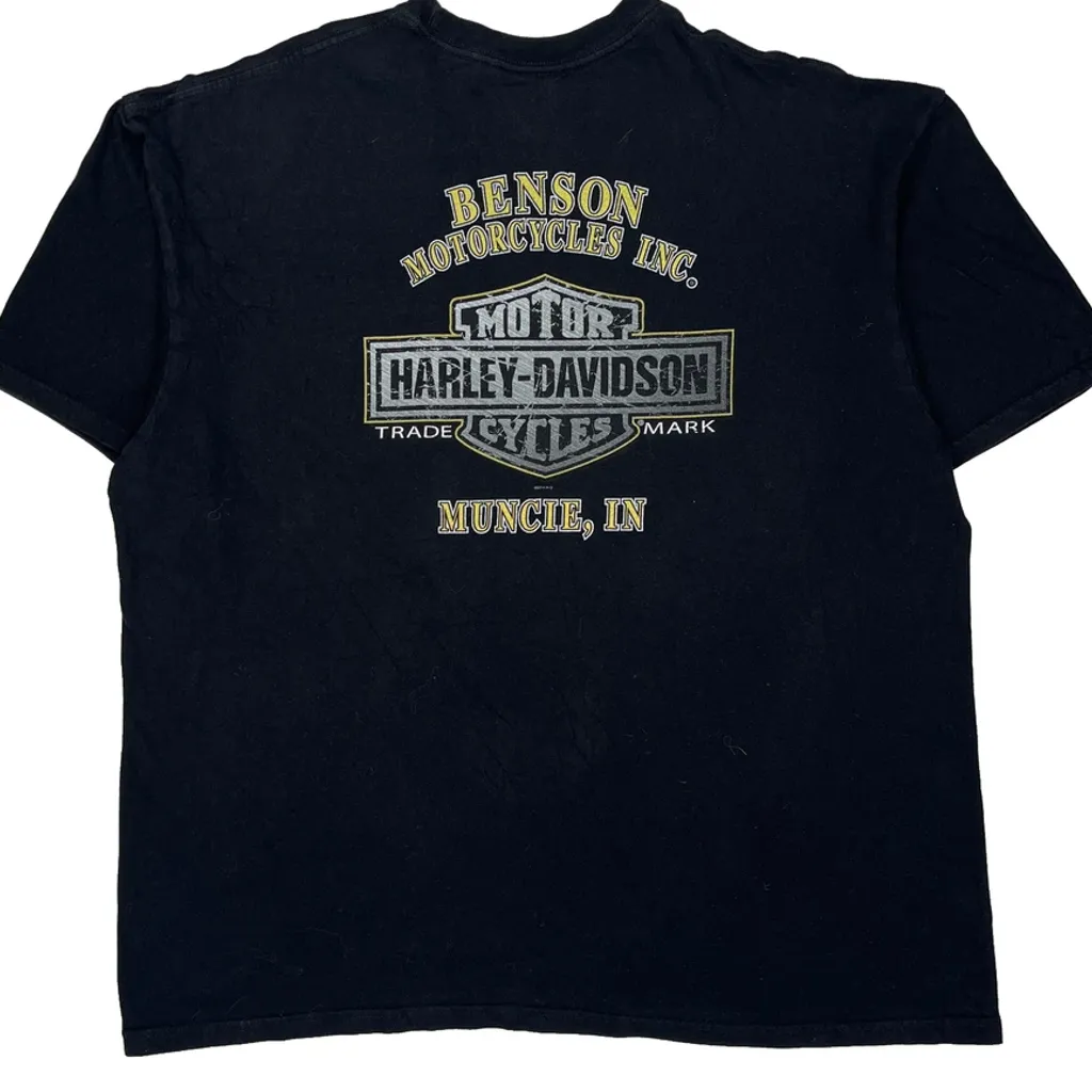 Benson Motorcycles Inc. Harley Davidson Graphic T-Shirt - 2XL Black Cotton - Image 6