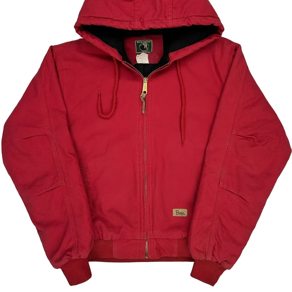 Berne Bomber Jacket - Medium Red Cotton - Image 5
