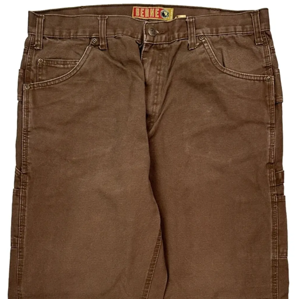 Berne Carpenter Trousers - 36W 31L Brown Cotton - Image 10