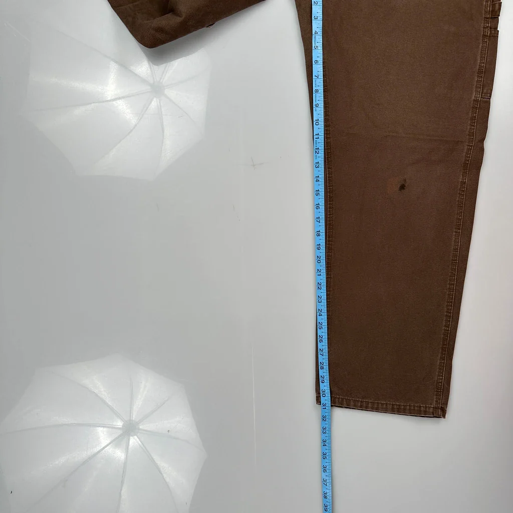 Berne Carpenter Trousers - 36W 31L Brown Cotton - Image 5