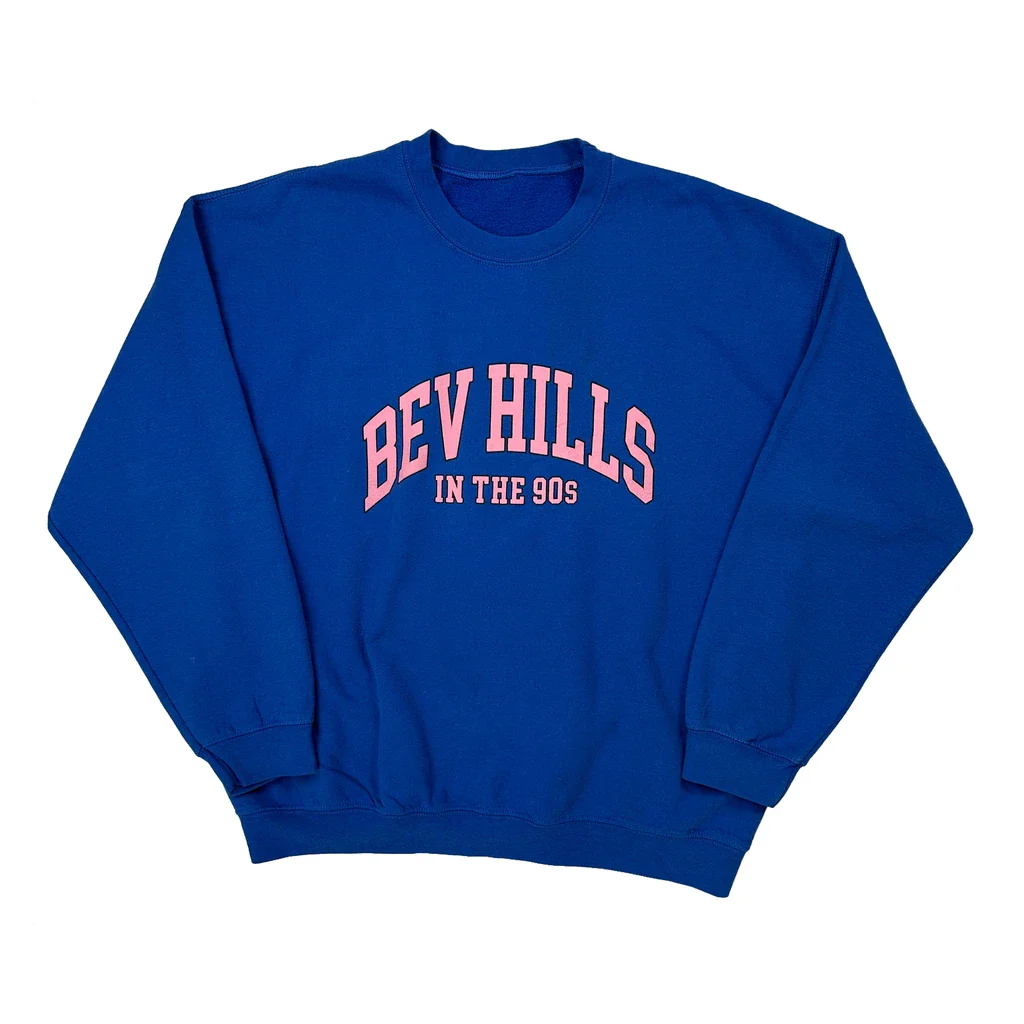 Beverly Hills Unbranded Sweatshirt - Large Blue Cotton