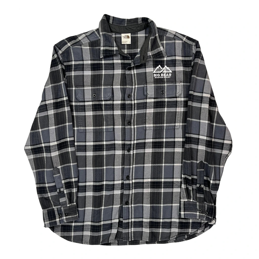 Big Bear Mountain Resort The North Face Checked Flannel Shirt - XL Grey Cotton