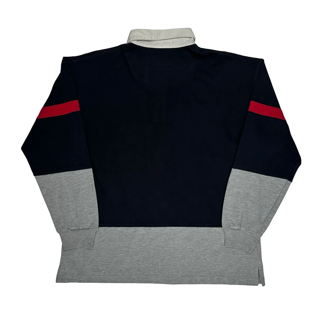 Big Creek Clothing Striped Rugby Shirt - XL Navy Cotton Blend - Image 2