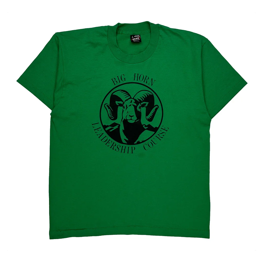 Big Horn Leadership Course Fruit Of The Loom Single Stitch T-Shirt - Large Green Cotton Blend