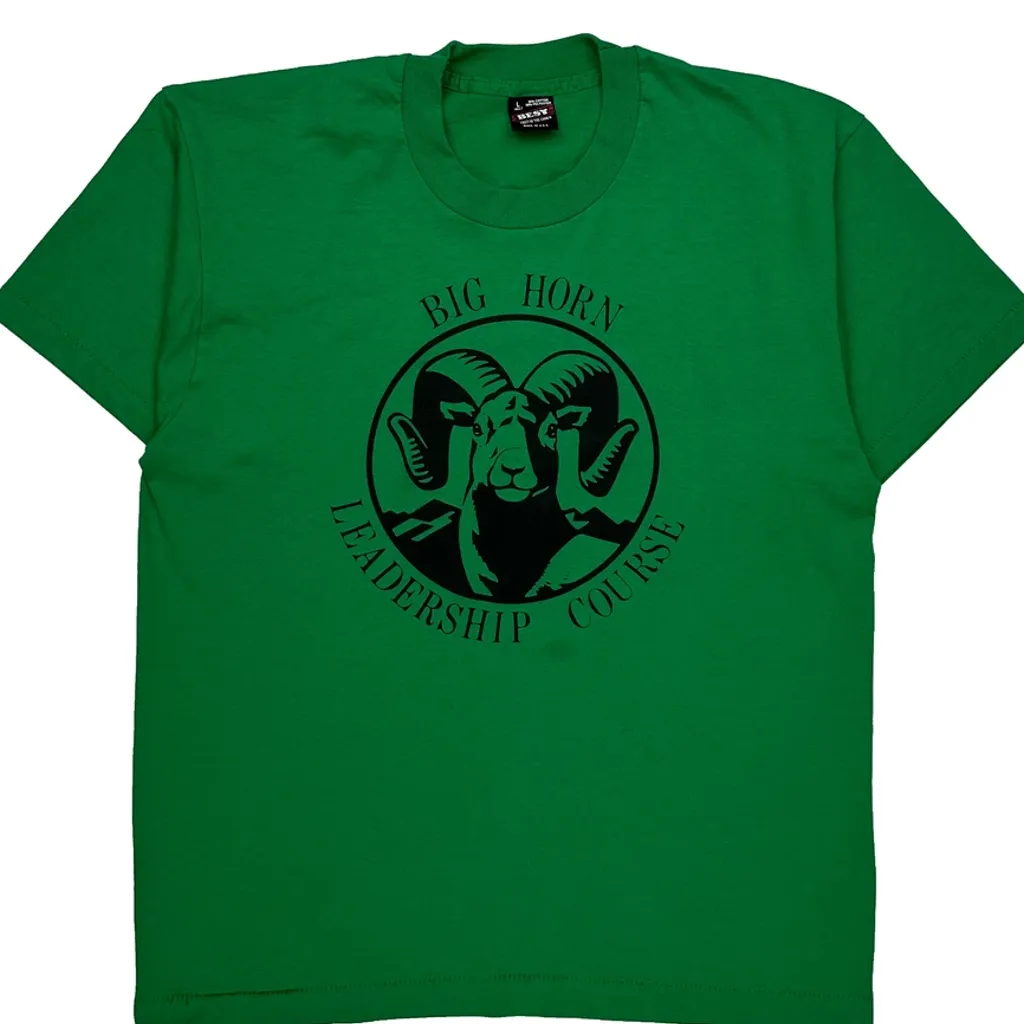 Big Horn Leadership Course Fruit Of The Loom Single Stitch T-Shirt - Large Green Cotton Blend - Image 7