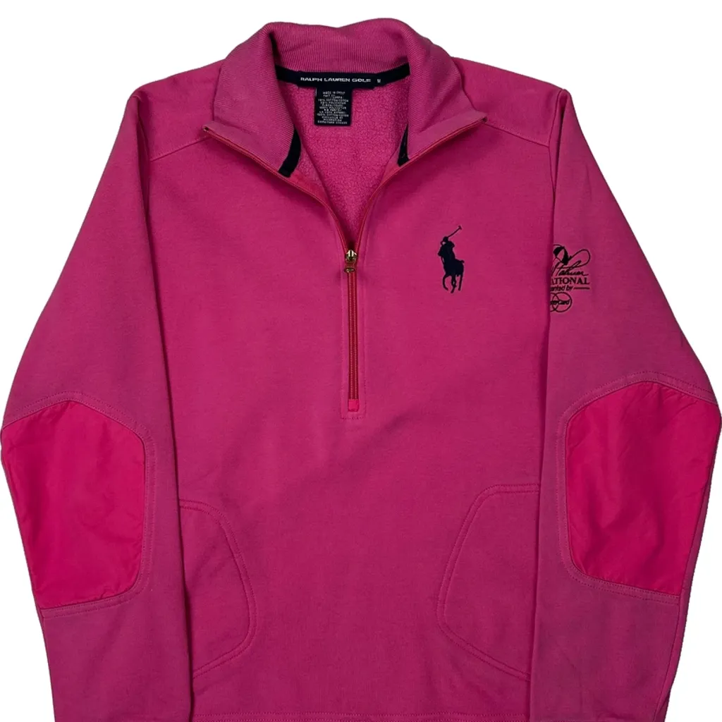 Big Pony Ralph Lauren 1/4 Zip - Medium Pink Cotton - Image 4