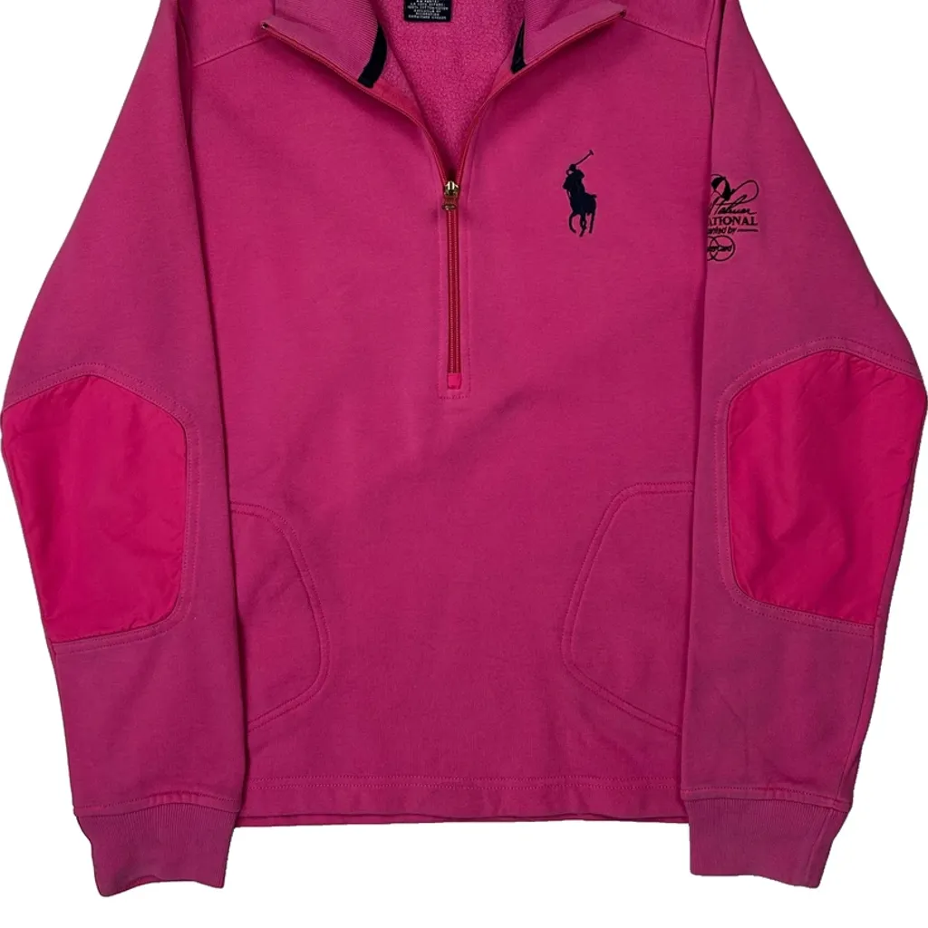 Big Pony Ralph Lauren 1/4 Zip - Medium Pink Cotton - Image 5