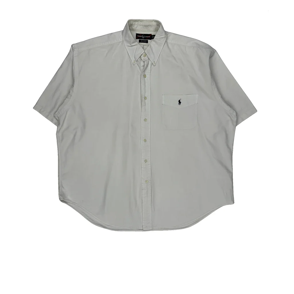 Big Shirt Ralph Lauren Short Sleeve Shirt - XL White Cotton