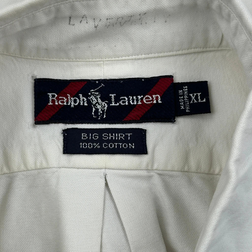 Big Shirt Ralph Lauren Short Sleeve Shirt - XL White Cotton - Image 3