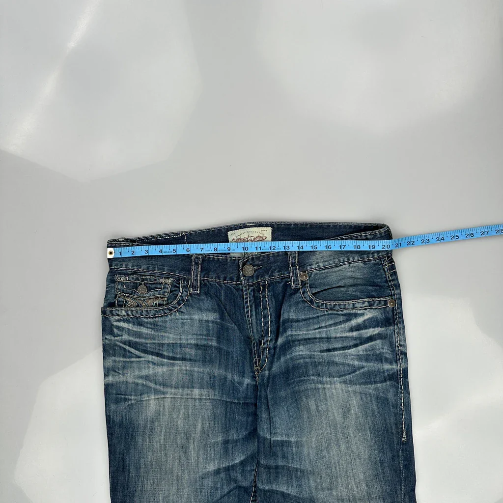 Big Star Embroidered Wide Leg Jeans - 40W 31L Blue Cotton - Image 3