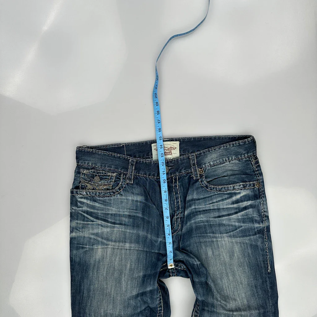 Big Star Embroidered Wide Leg Jeans - 40W 31L Blue Cotton - Image 4