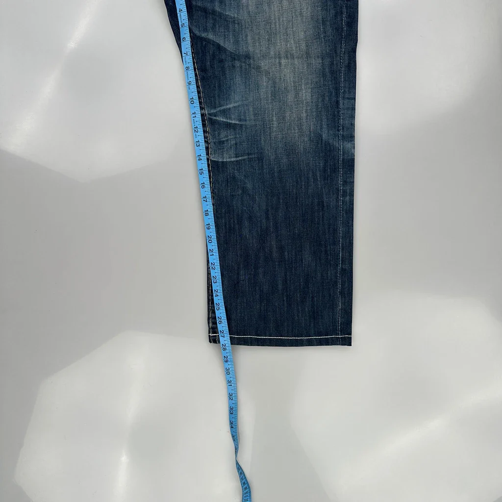 Big Star Embroidered Wide Leg Jeans - 40W 31L Blue Cotton - Image 5