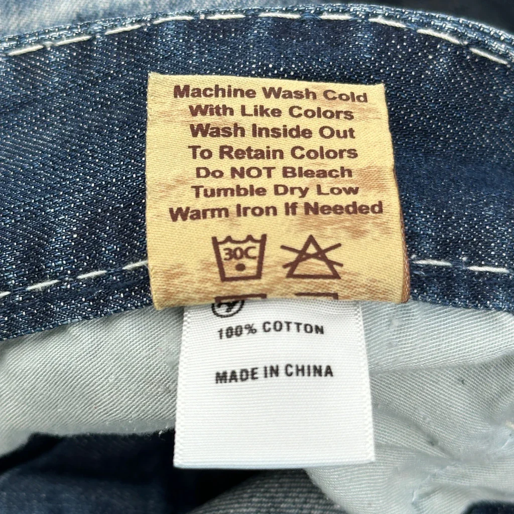 Big Star Embroidered Wide Leg Jeans - 40W 31L Blue Cotton - Image 8