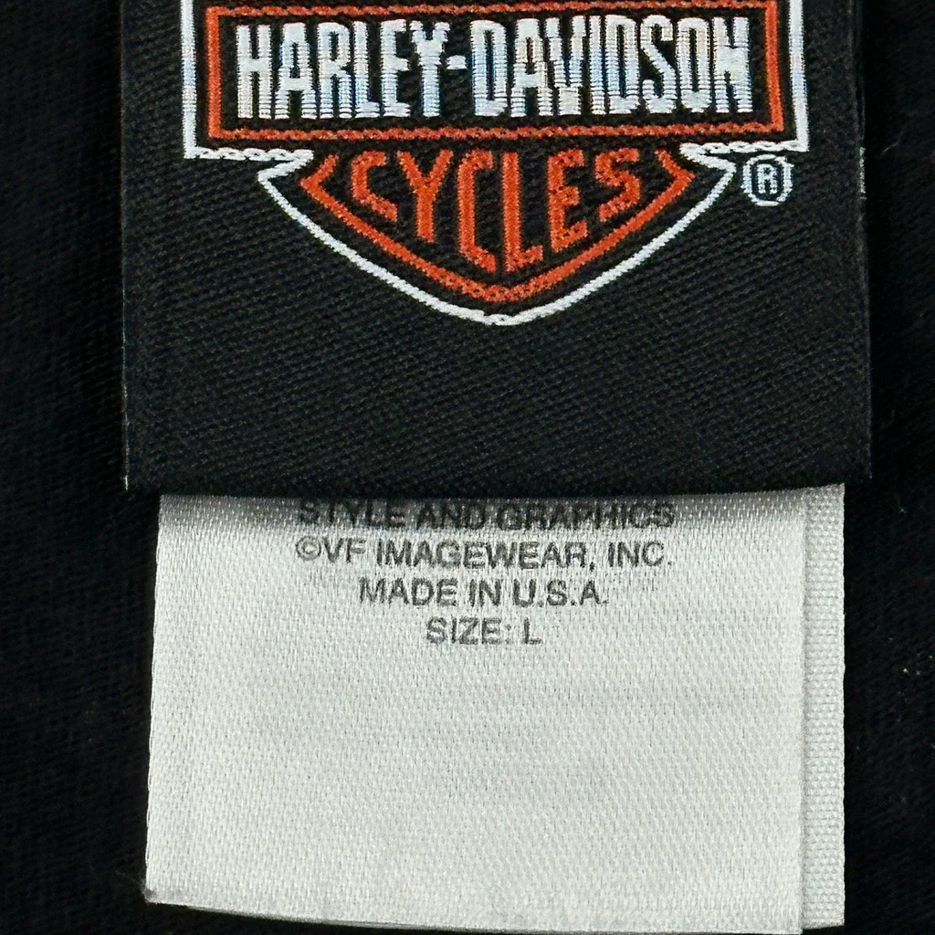 Bike Town Harley Davidson Graphic T-Shirt - Large Black Cotton - Image 3