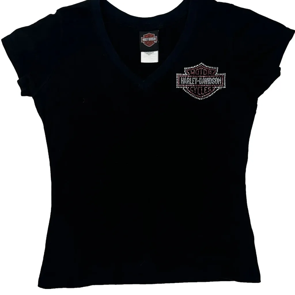 Bike Town Harley Davidson Graphic T-Shirt - Large Black Cotton - Image 4
