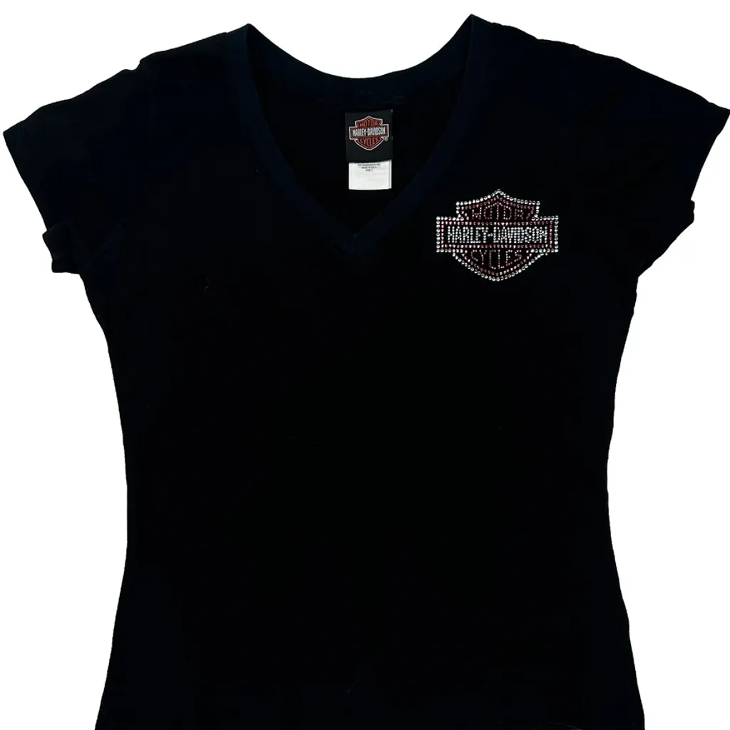 Bike Town Harley Davidson Graphic T-Shirt - Large Black Cotton - Image 5