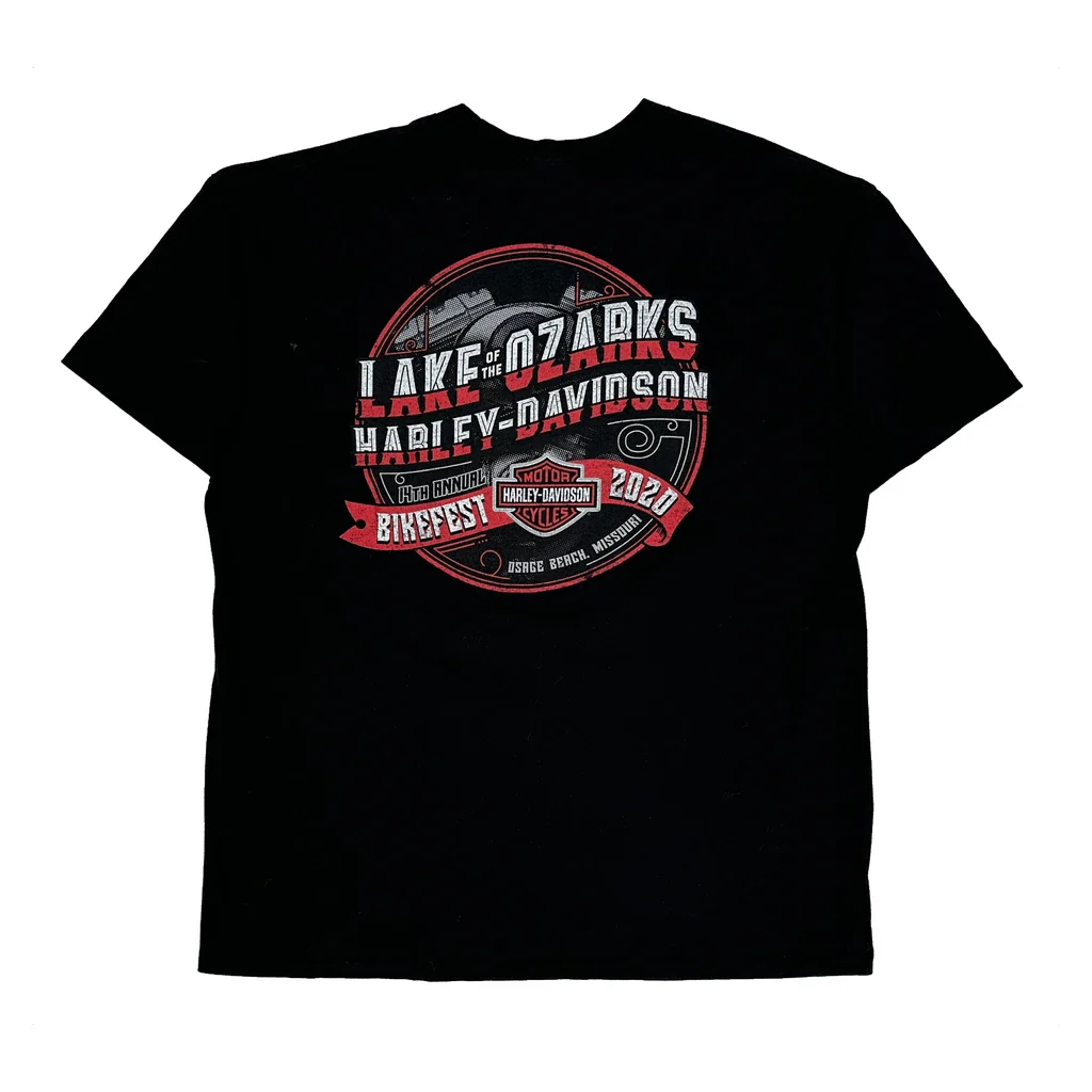 Bikefest 2020 Harley Davidson Graphic T-Shirt - XL Black Cotton - Image 2