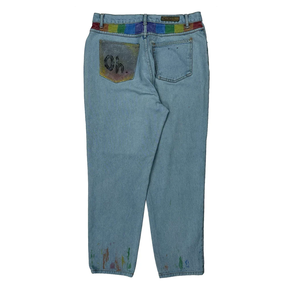 Bill Blass Graphic Jeans - 31W UK 12 Light Wash Cotton