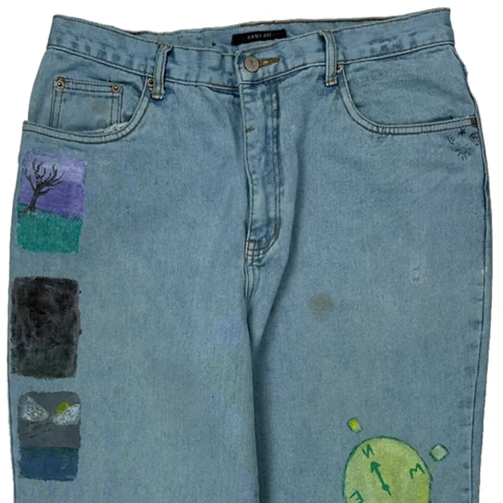 Bill Blass Graphic Jeans - 31W UK 12 Light Wash Cotton - Image 10