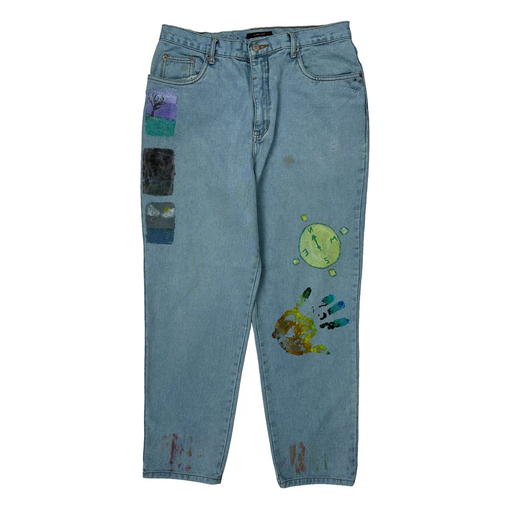 Bill Blass Graphic Jeans - 31W UK 12 Light Wash Cotton - Image 2
