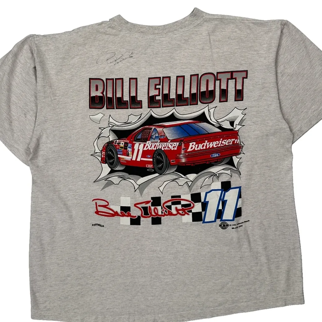 Bill Elliott Nutmeg Nascar T-Shirt - XL Grey Cotton - Image 6