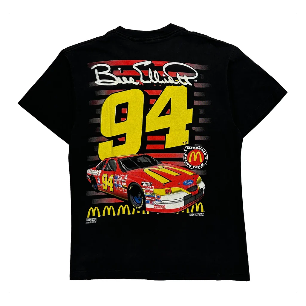 Bill Elliott Tultex Nascar T-Shirt - Large Black Cotton - Image 2