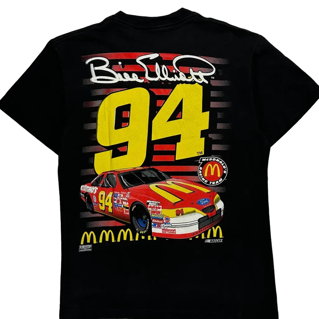 Bill Elliott Tultex Nascar T-Shirt - Large Black Cotton - Image 6