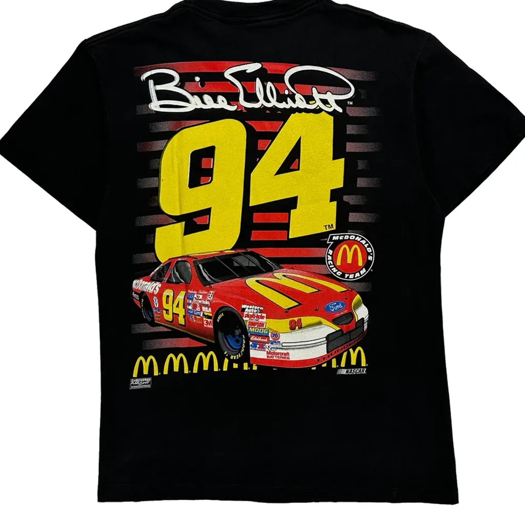 Bill Elliott Tultex Nascar T-Shirt - Large Black Cotton - Image 7