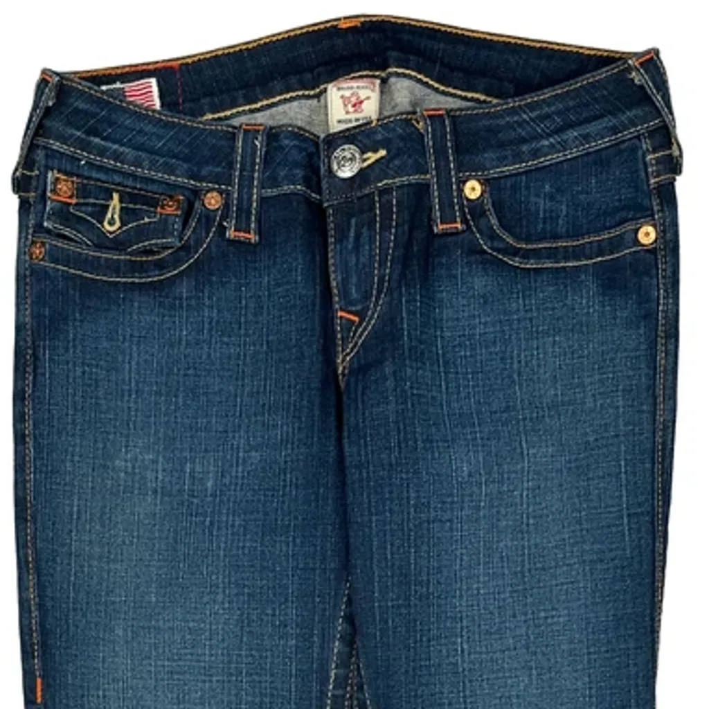 Billy True Religion Contrast Stitch Jeans - 29W UK 8 Blue Cotton - Image 10