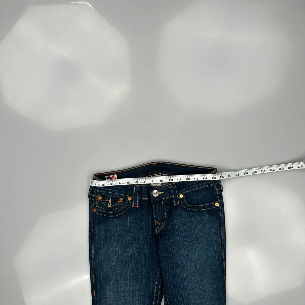 Billy True Religion Contrast Stitch Jeans - 29W UK 8 Blue Cotton - Image 3