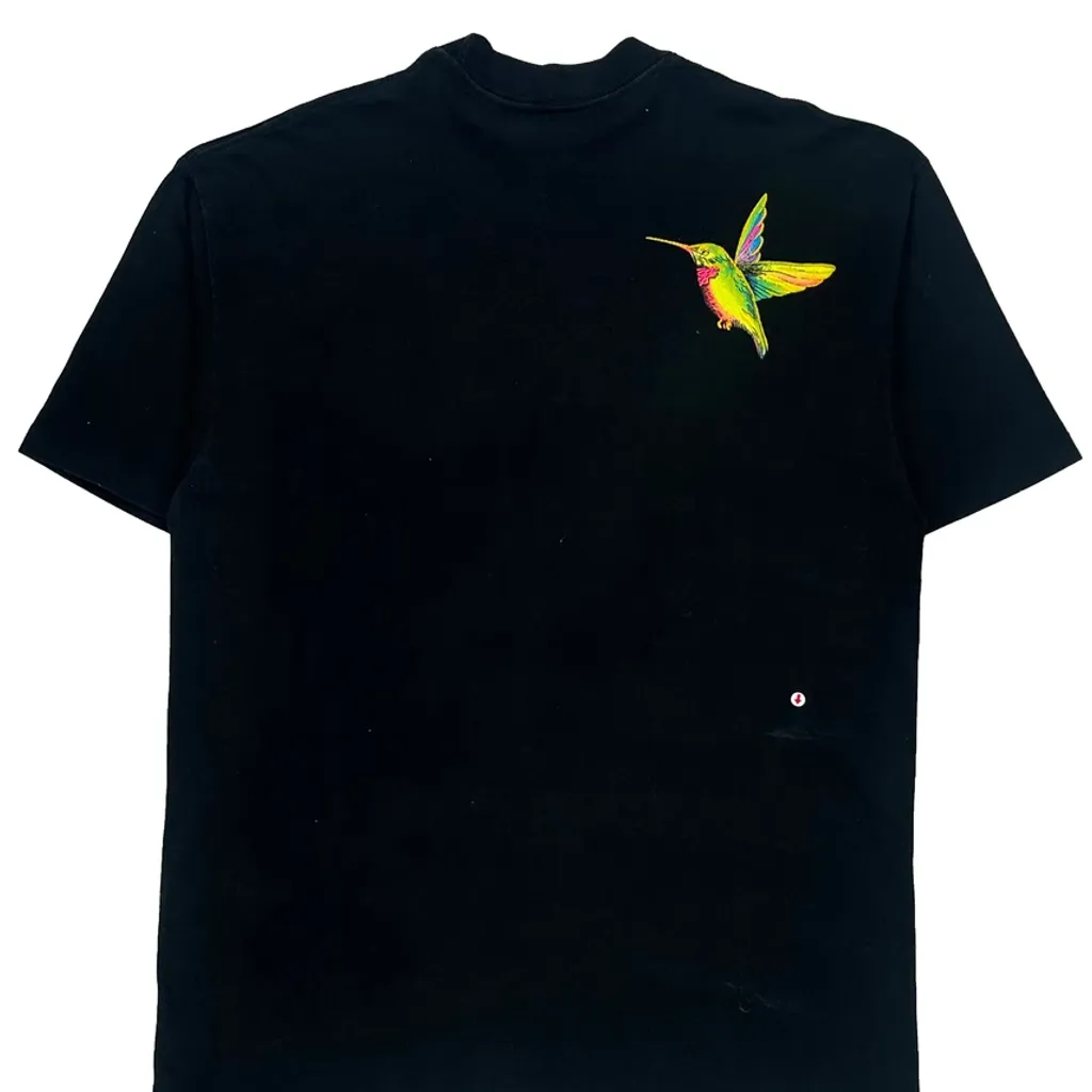 Birds Panama Single Stitch T-Shirt - XL Black Cotton - Image 8