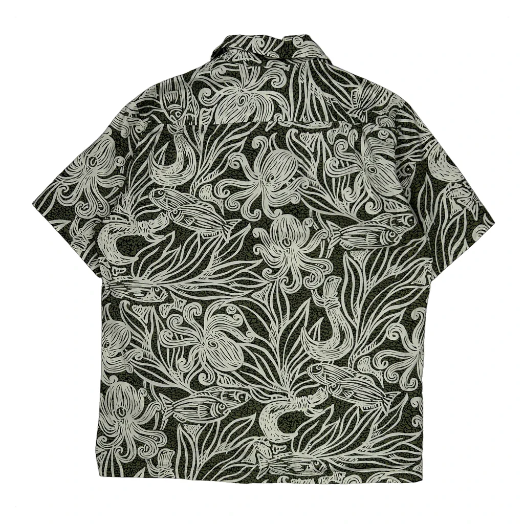 Bishop St Floral Hawaiian Shirt - Small Black Cotton - Image 2