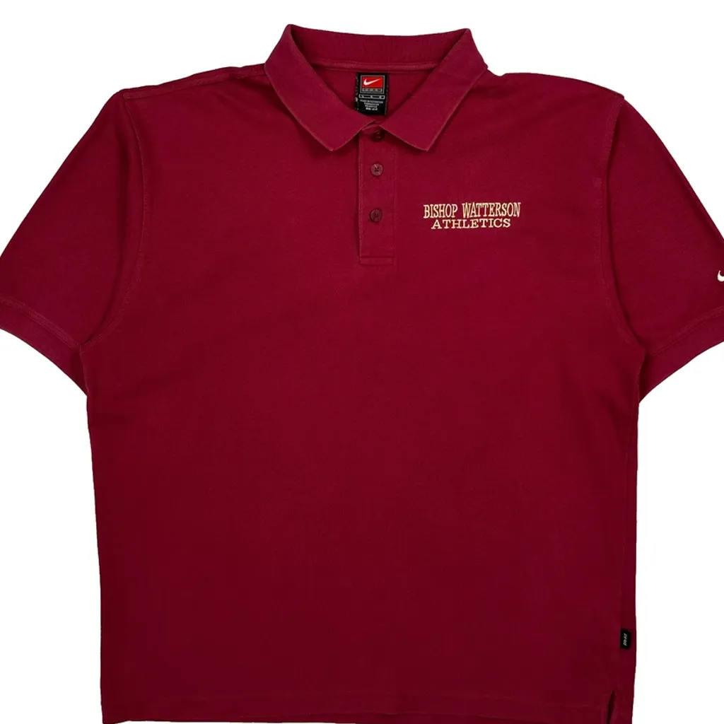 Bishop Watterson Athletics Nike Polo Shirt - Large Red Polyester - Image 4