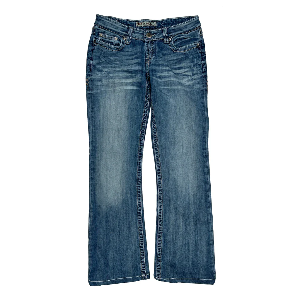 Bke Boot Cut Jeans - 28W UK 6 Blue Cotton - Image 2