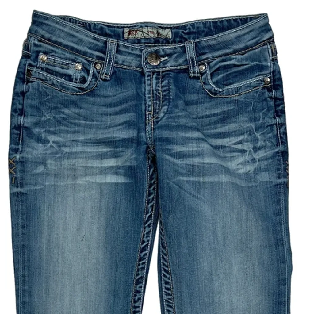 Bke Boot Cut Jeans - 28W UK 6 Blue Cotton - Image 9