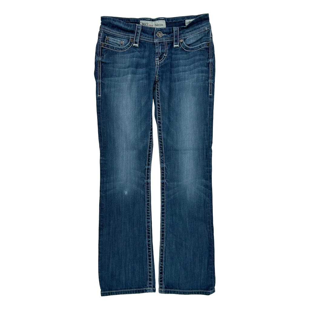 Bke Boot Cut Jeans - 29W UK 8 Blue Cotton - Image 2