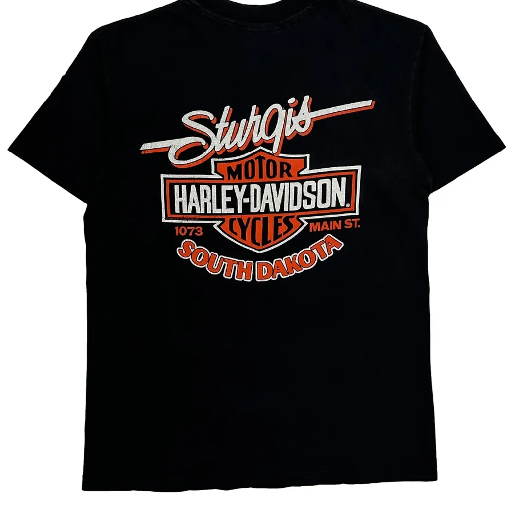 Black Hills Rally Harley Davidson Graphic T-Shirt - Large Black Cotton - Image 7