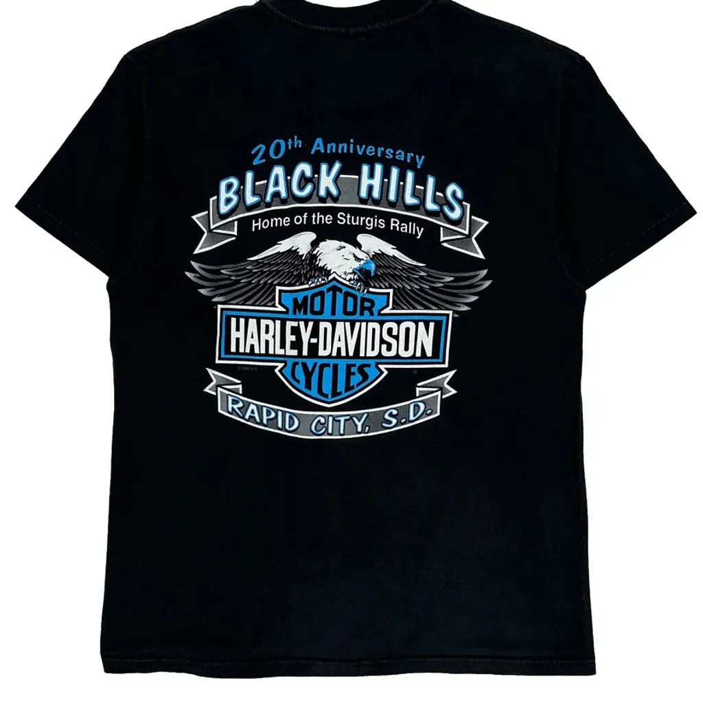 Black Hills Rally Harley Davidson Graphic T-Shirt - Large Black Cotton - Image 6