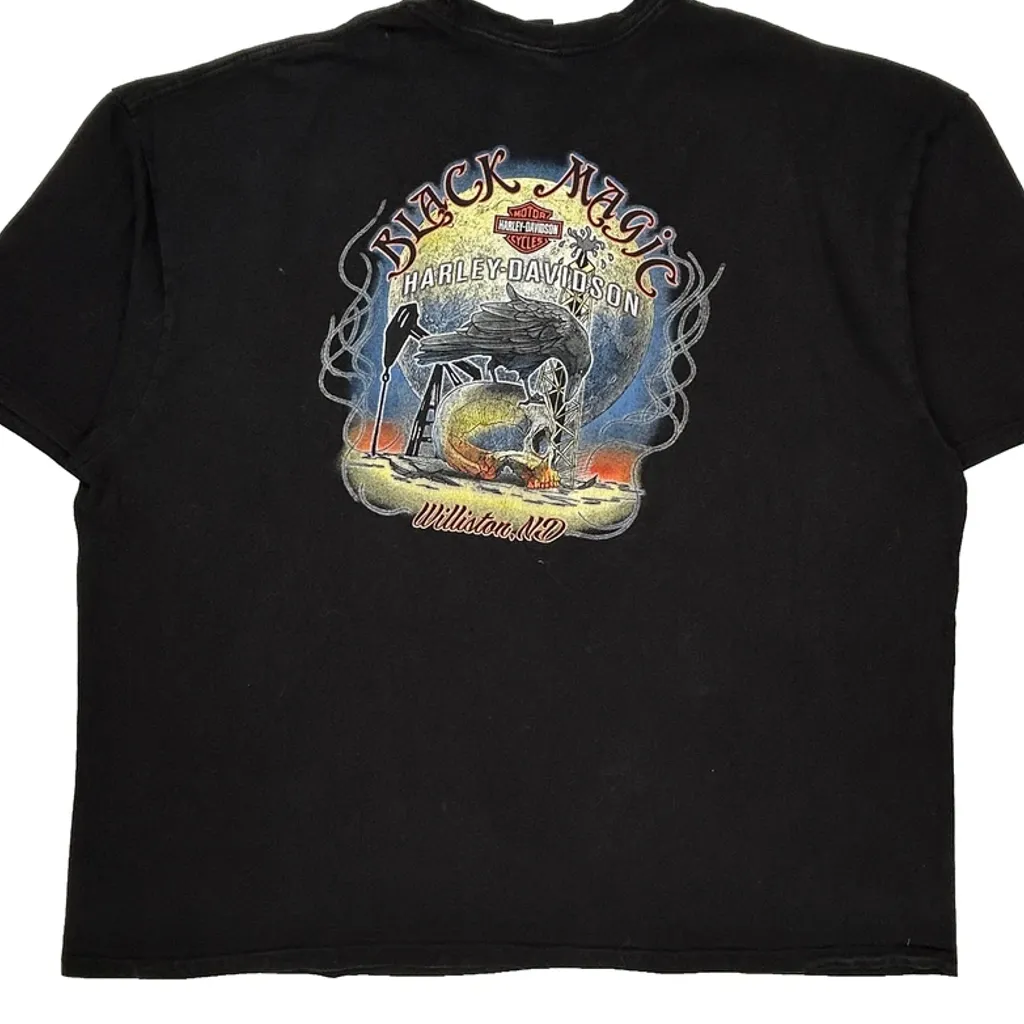 Black Magic Harley Davidson Graphic T-Shirt - 5XL Black Cotton - Image 7