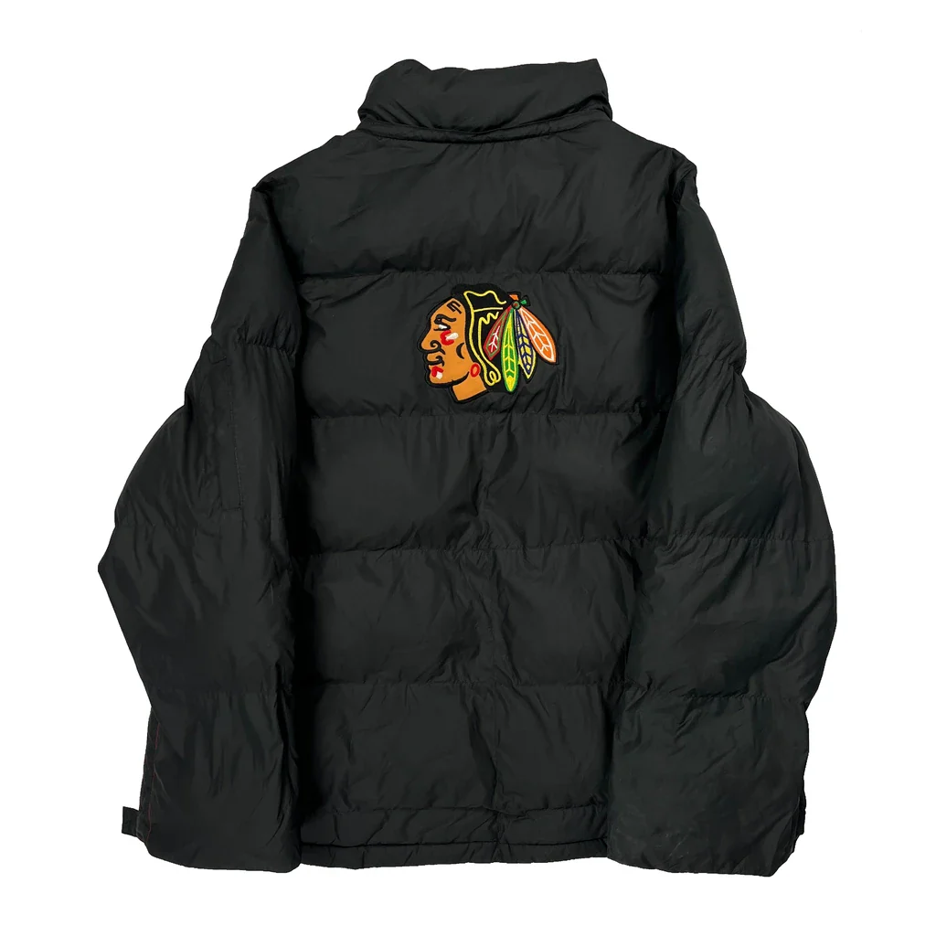 Blackhawks Reebok Graphic Puffer - XL Black Polyester - Image 2
