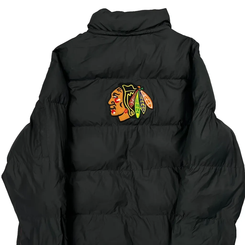 Blackhawks Reebok Graphic Puffer - XL Black Polyester - Image 6