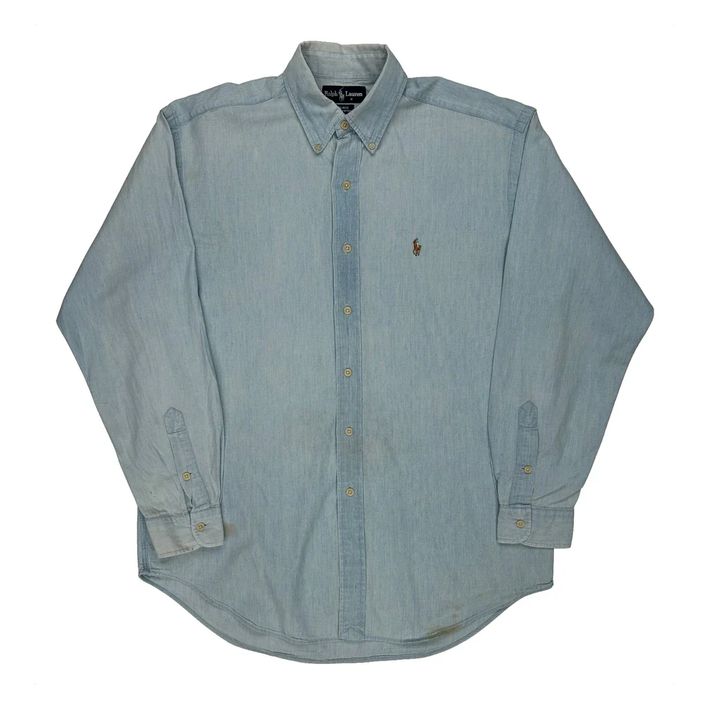 Blaire Ralph Lauren Denim Shirt - Large Light Wash Cotton