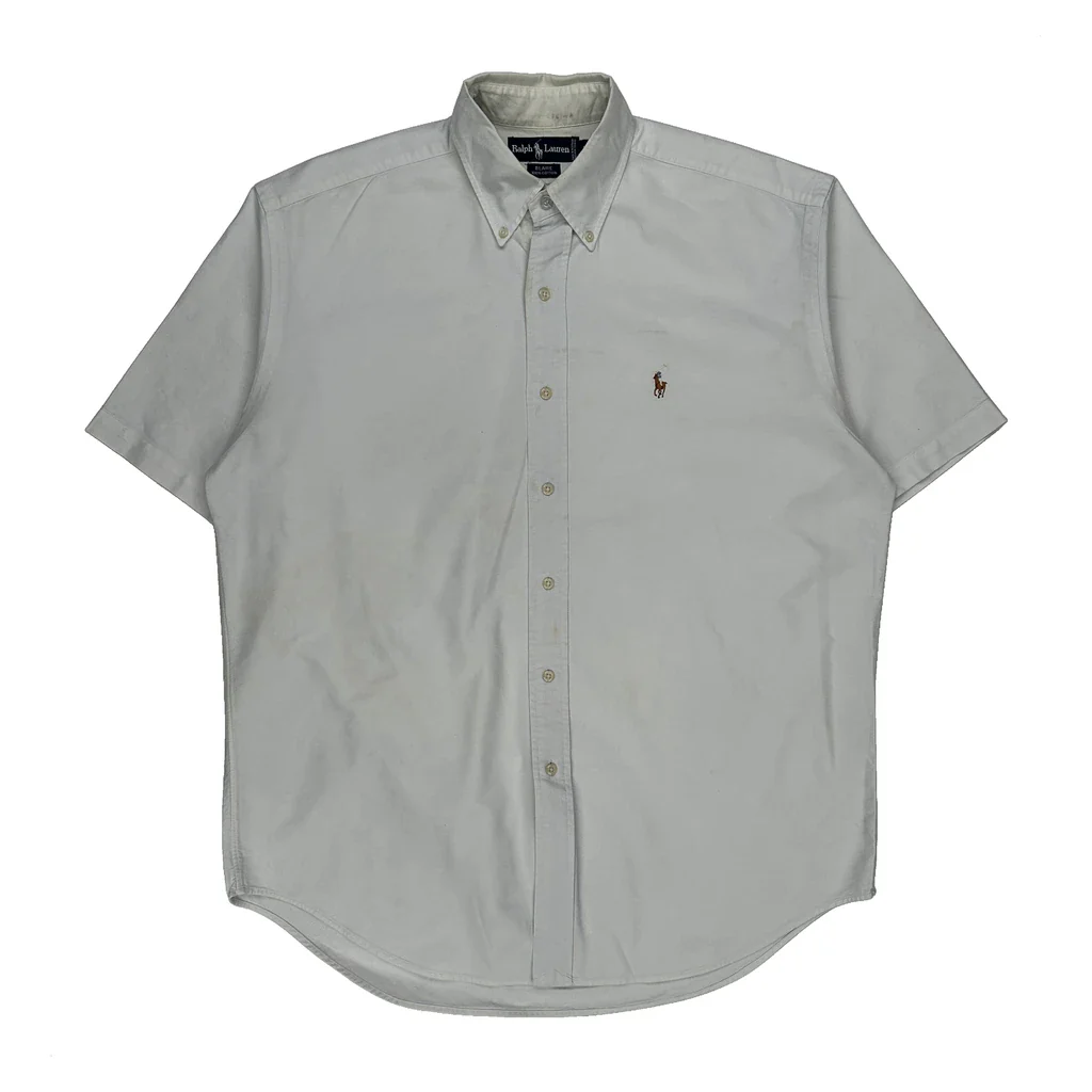 Blaire Ralph Lauren Short Sleeve Shirt - Medium White Cotton