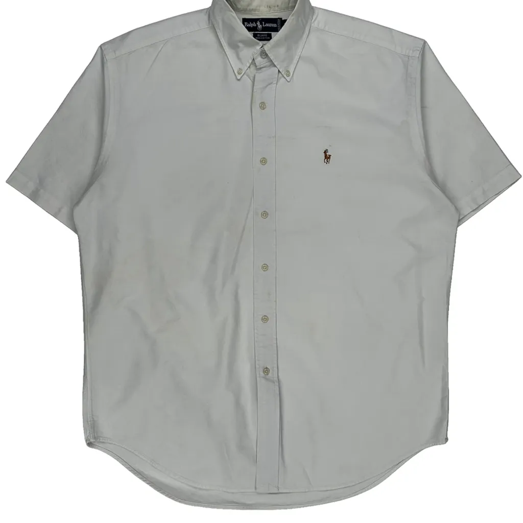 Blaire Ralph Lauren Short Sleeve Shirt - Medium White Cotton - Image 4