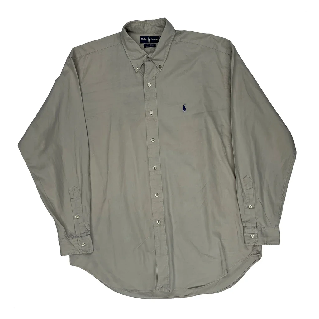 Blake Ralph Lauren Shirt - Large Grey Cotton
