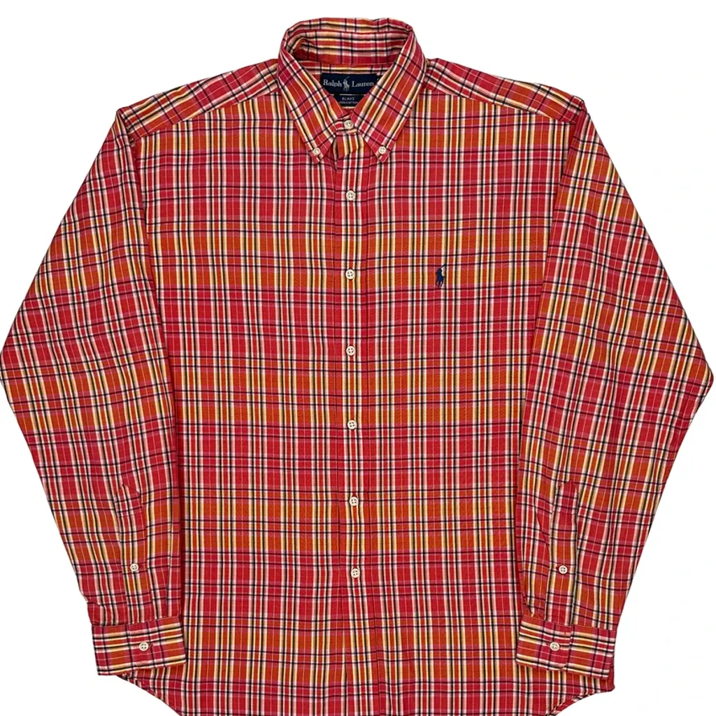Blake Ralph Lauren Checked Shirt - Medium Red Cotton - Image 4