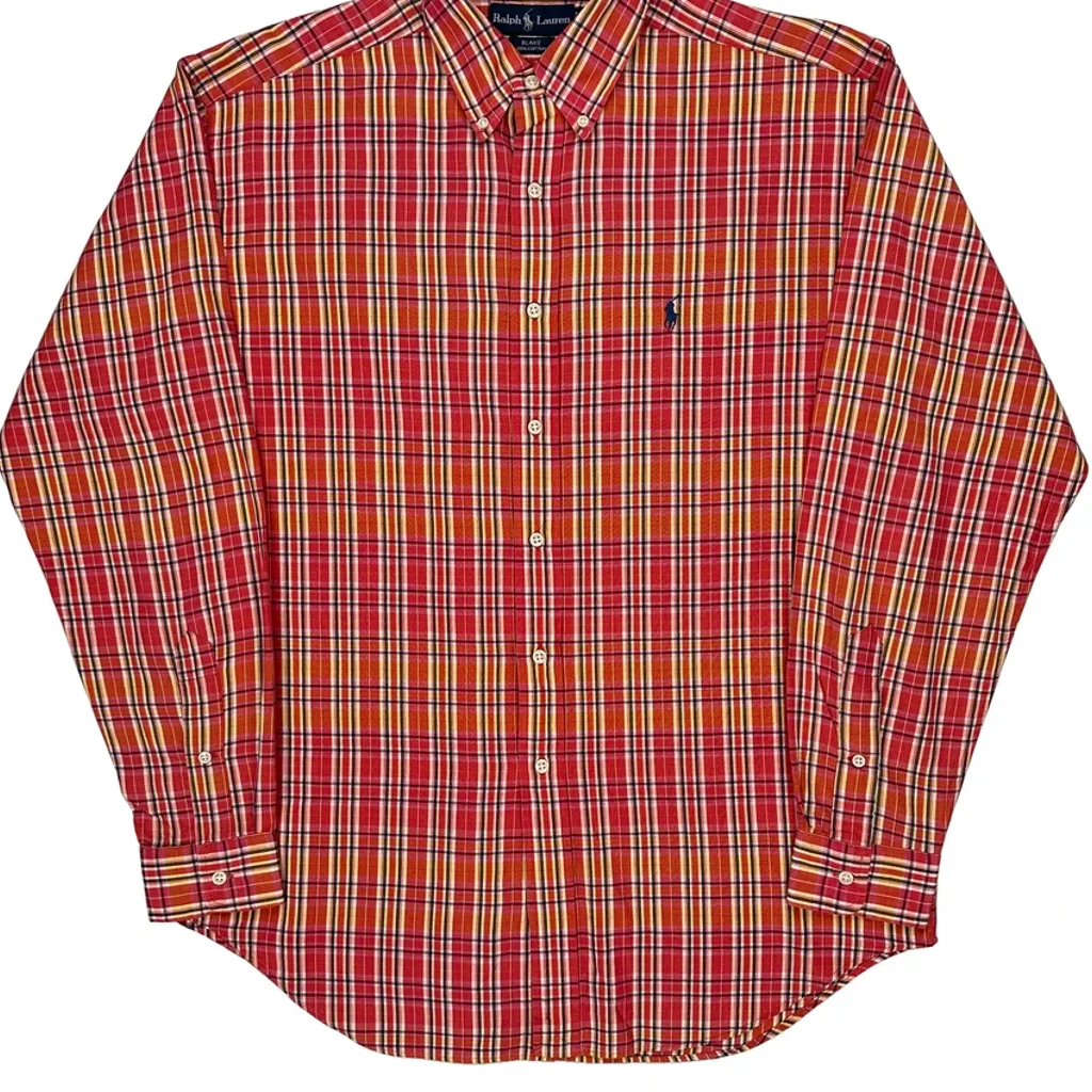 Blake Ralph Lauren Checked Shirt - Medium Red Cotton - Image 5