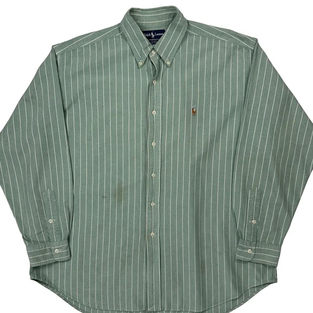 Blake Shirt Ralph Lauren Striped Shirt - XL Green Cotton - Image 4