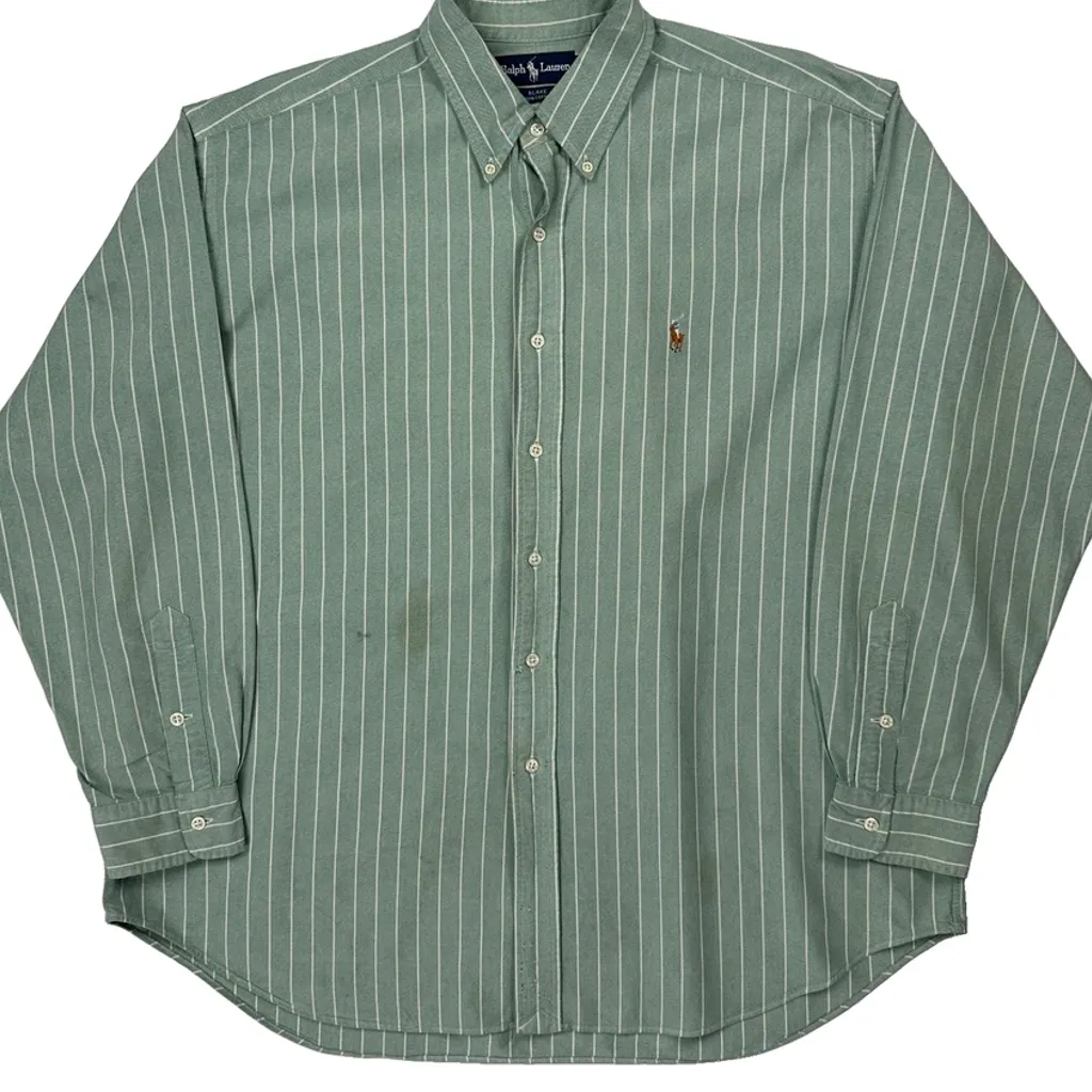 Blake Shirt Ralph Lauren Striped Shirt - XL Green Cotton - Image 5