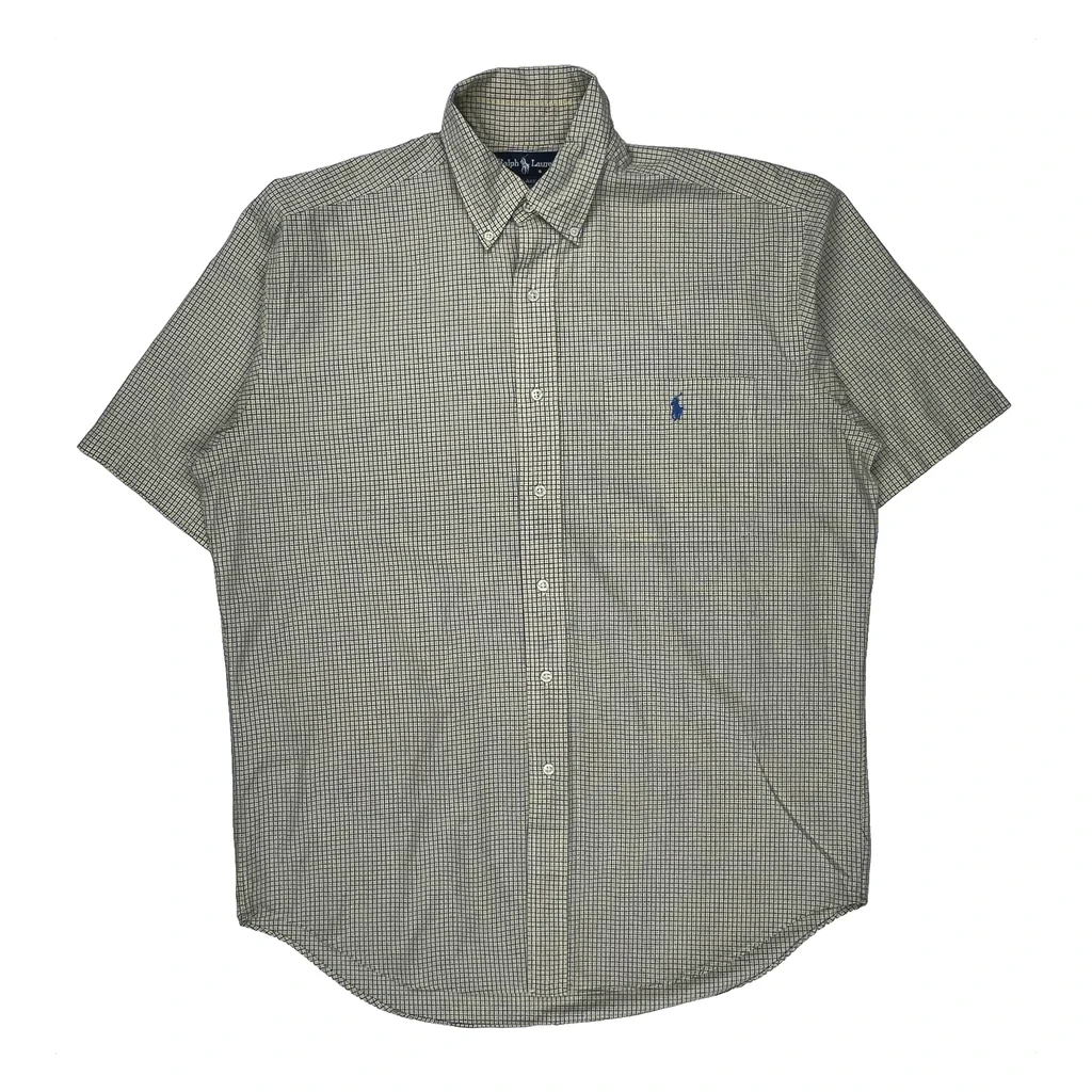 Blake Shirt Ralph Lauren Checked Short Sleeve Shirt - Medium Green Cotton